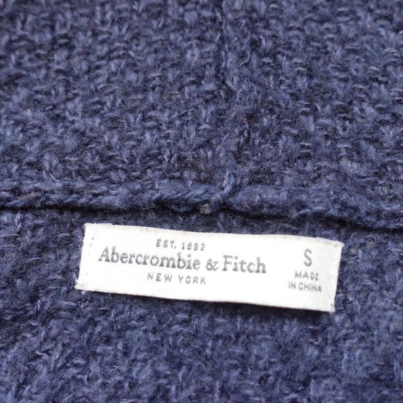 Abercrombie Fitch Sweater Womens Small Wool Cardigan Knit Open Hooded Waterfall - Picture 3 of 8